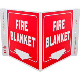 Zing Eco Safety V Sign, Fire Blanket 12"W x 7"H, Recycled Plastic