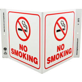 Eco Safety V Sign, No Smoking, 12"W x 7"H, Recycled Plastic