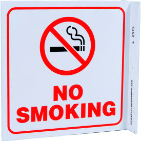 Zing Eco Safety L Sign, No Smoking, 7"W x 7"H, Recycled Plastic