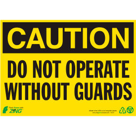 Zing Eco Safety Sign, Caution Do Not Operate, 14"W x 10"H, Recycled Polystyrene Self Adhesive