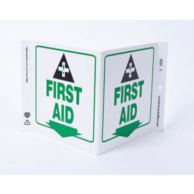 Zing Eco Safety V Sign, First Aid, 12"W x 7"H, Recycled Plastic