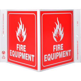 Eco Safety V Sign, Fire Equipment, 12"W x 7"H, Recycled Plastic