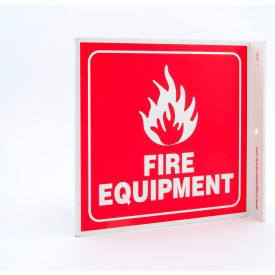 Zing Eco Safety L Sign, Fire Equipment, 7"W x 7"H, Recycled Plastic