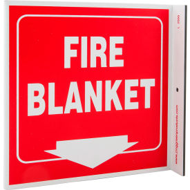 Eco Safety Sign, Fire Blanket, 7"W x 7"H, Recycled Plastic