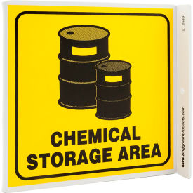 Zing Eco Safety L Sign, Chemical Storage Area, 7"W x 7"H, Recycled Plastic