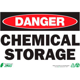 Zing Eco Safety Sign, Danger Chemical Storage, 14"W x 10"H, Recycled Plastic