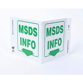 Eco Safety V Sign, MSDS Information, 12"W x 7"H, Recycled Plastic