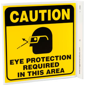 Caution Eye Protection Required In This Area, 7"W x 7"H, Recycled Plastic