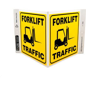 Zing Eco Safety V Sign, Forklift Traffic, 12"W x 7"H, Recycled Plastic
