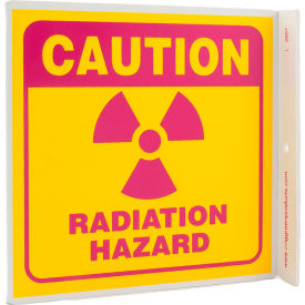 Eco Safety L Sign, Radiation Hazard, 7"W x 7"H, Recycled Plastic