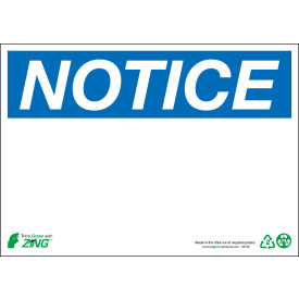 Eco Safety Sign, Notice, Blank, 14"W x 10"H, Recycled Aluminum