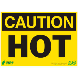 Zing Eco Safety Sign, Caution Hot, 14"W x 10"H, Recycled Plastic