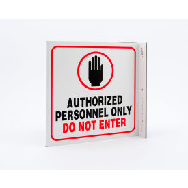 Eco Safety L Sign, Authorized Personnel Only, 7"W x 7"H, Recycled Plastic