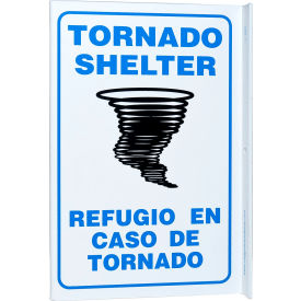 Zing Eco Safety L Sign, Tornado Shelter Bilingual, 8"W x 11"H, Recycled Plastic
