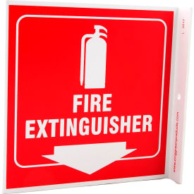 Zing Eco Safety L Sign, Fire Extinguisher, 7"W x 7"H, Recycled Plastic