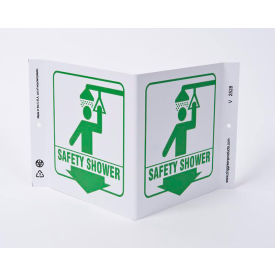 Zing Eco Safety V Sign, Safety Shower, 12"W x 7"H, Recycled Plastic