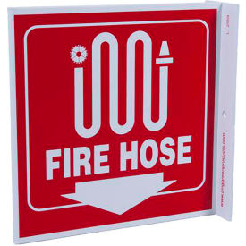 Zing Eco Safety L Sign, Fire Hose, 7"W x 7"H, Recycled Plastic