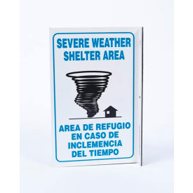 Zing Eco Safety L Sign, Severe Weather Bilingual, 8"W x 11"H, Recycled Plastic