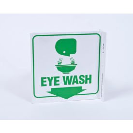 Eco Safety L Sign, Eye Wash, 7"W x 7"H, Recycled Plastic