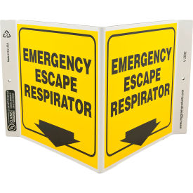 Zing Eco Safety V Sign, Emergency Escape Respirator, 12"W x 7"H, Recycled Plastic