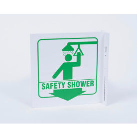 Eco Safety L Sign, Safety Shower, 7"W x 7"H, Recycled Plastic