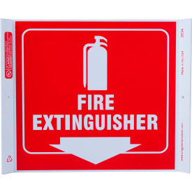 Zing Eco Safety Corner Sign, Fire Extinguisher, 10"W x 10"H, Recycled Plastic