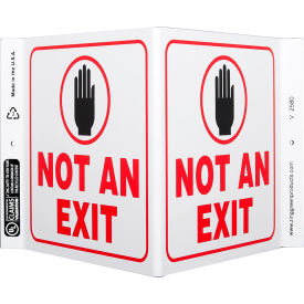 Zing Eco Safety V Sign, Not An Exit, 12"W x 7"H, Recycled Plastic