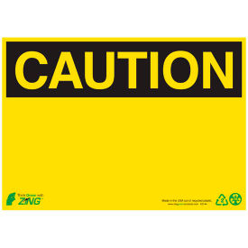 Eco Safety Sign, Caution, Blank, 14"W x 10"H, Recycled Plastic