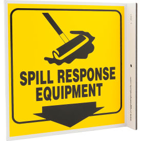 Zing Eco Safety L Sign, Spill Response Equipment, 7"W x 7"H, Recycled Plastic