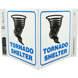 Eco Safety V Sign, Tornado Shelter, 12"W x 7"H, Recycled Plastic