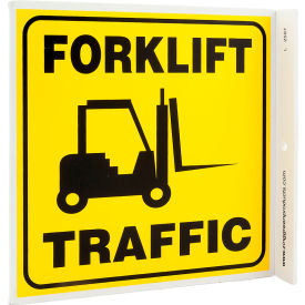 Zing Eco Safety L Sign, Forklift Traffic, 7"W x 7"H, Recycled Plastic