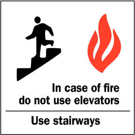Zing Eco Safety Sign, In Case of Fire Use Stairs with Picto, 10"W x 14"H, Recycled Plastic