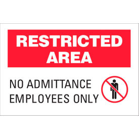 Security Sign, Restricted No Admittance, 14"W x 10"H, Recycled Aluminum