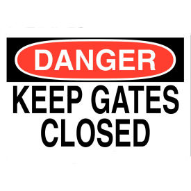Eco Security Sign, DANGER Keep Gates Closed, 14"W x 10"H, Recycled Aluminum