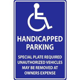 Handicapped Parking Special Sign, Massachusetts, 12"W x 18"H, Recycled Aluminum
