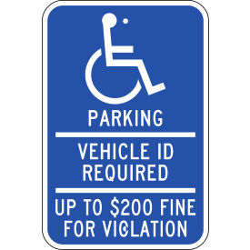 Zing Eco Parking Sign, Handicapped Parking Vehicle ID..., Minnesota, 12"W x 18"H, Recycled Aluminum