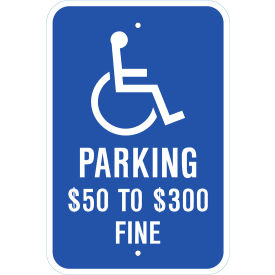 Handicapped Parking Fine Sign, Missouri, 12"W x 18"H, Recycled Aluminum