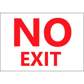 Eco Safety Sign, No Exit, 14"W x 10"H, Recycled Aluminum