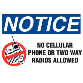 Eco Security Sign, No Two-Way Radios Allowed, 14"W x 10"H, Recycled Aluminum
