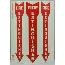 Tri View Sign, Glow In The Dark, Fire Extinguisher, 9"W x 12"H, Recycled Plastic