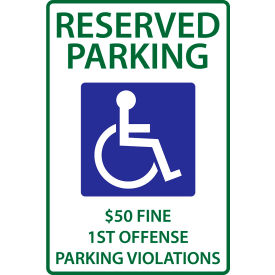 Handicapped Reserved Parking Sign, Alabama, 12"W x 18"H, Recycled Aluminum