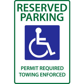 Handicapped Reserved Parking Permit, Arkansas, 12"W x 18"H, Recycled Aluminum