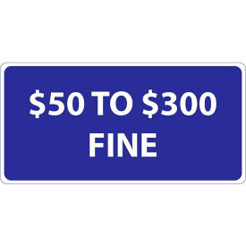 Parking Sign, Handicapped Parking Fine, Missouri, 12"W x 6"H, Blue/White