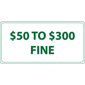 Handicapped Parking Fine, Missouri, 12"W x 6"H, White/Green