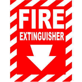 Zing Eco Safety Sign, Fire Extinguisher with Arrow, 10"W x 14"H, Recycled Polystyrene Self Adhesive