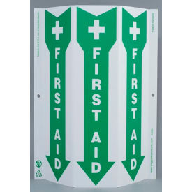 Zing Eco Safety Tri View Sign, First Aid, 9"W x 12"H, Recycled Plastic