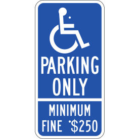 Handicapped Parking Fine, California, 12"W x 24"H, Recycled Aluminum