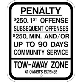 Zing Eco Parking Sign, Handicapped Parking Penalty, New Jersey, 10"W x 12"H, Recycled Aluminum