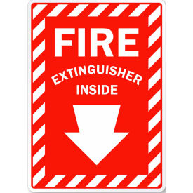Zing Eco Safety Sign, Fire Extinguisher Inside with Arrow, 10"W x 14"H, Recycled Polystyrene