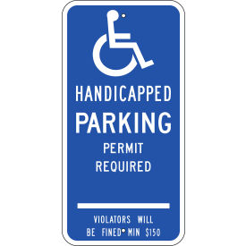 Parking Sign, Handicapped Parking Permit, Connecticut, 12"W x 24"H, Recycled Aluminum